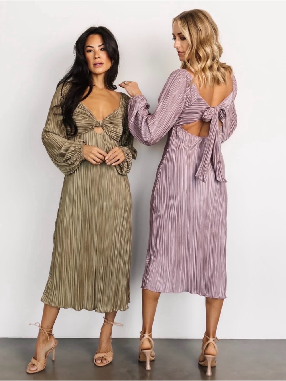 Baltic Born Amani Pleated Midi Dress in the color Lilac Large - Picture 3 of 10